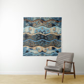 Tenture Ornate seamless texture background. Relief waves o (En situation (horizontale))
