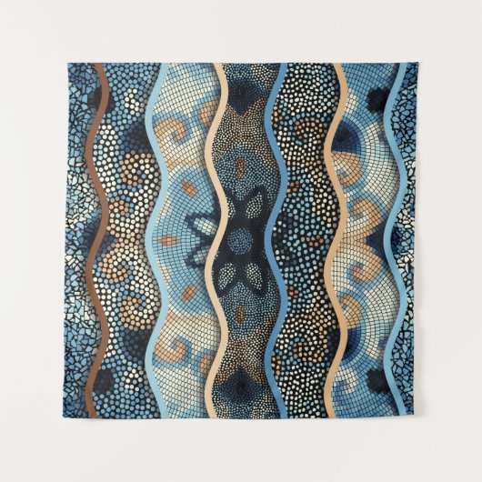 Tenture Ornate seamless texture background. Relief waves o (Devant)