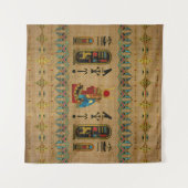 Tenture Ornement égyptien de Hathor sur le papyrus (Devant (Horizontal))