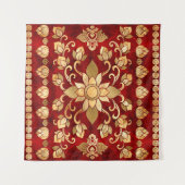 Tenture Ornement thaïlandais - Or et rouge (Devant (Horizontal))