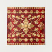Tenture Ornement thaïlandais - Or et rouge (Devant)