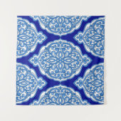 Tenture Ornement turc, bleu-blanc de luxe. (Devant (Horizontal))