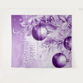 Tenture Ornements violets Noël Contexte de Noël (Devant (Horizontal))