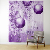 Tenture Ornements violets Noël Contexte de Noël (En situation)