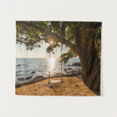 Tenture Oscillation sur la plage au coucher du soleil (Devant (Horizontal))