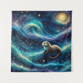 Tenture Otter dans un océan étoilé (Devant)