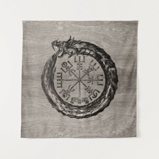 Tenture Ouroboros avec Vegvisir (Devant)