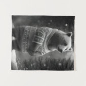 Tenture Ours adorable portant un doux douillet (Devant (Horizontal))