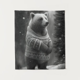 Tenture Ours adorable portant un doux douillet