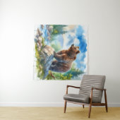 Tenture Ours Aquarelle Dans La Nature (En situation (horizontale))