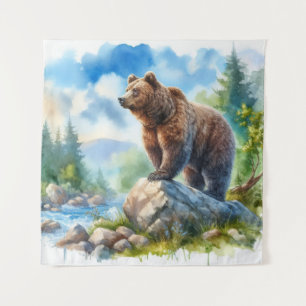 Tenture Ours Aquarelle Dans La Nature