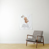 Tenture Ours avec 3 Ballons Brown Affiche de bienvenue (En situation)