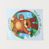 Tenture Ours dans l'anniversaire de prairie  (Devant (Horizontal))