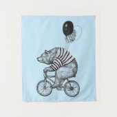 Tenture Ours de bicyclette de ballon (Devant)