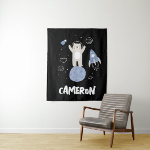 Tenture Ours De Cartoon Mignonne Dans L'Espace