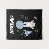 Tenture Ours De Cartoon Mignonne Dans L'Espace (Devant (Horizontal))