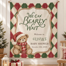 Ours de Noël vintage Baby Shower Prépa