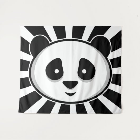 Tenture Ours de panda géant - Adorable panda blanc noir (Devant (Horizontal))