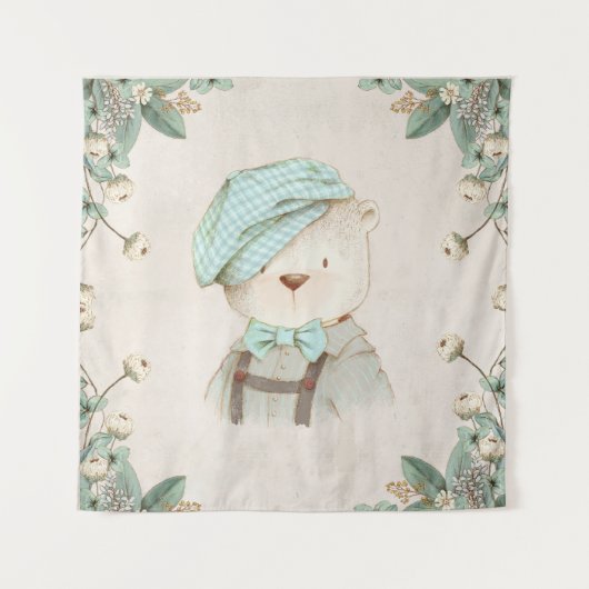 Tenture Ours en Casquette doux doux doux adorable Whimsy (Devant)