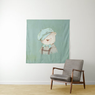 Tenture Ours en Casquette doux doux doux adorable Whimsy