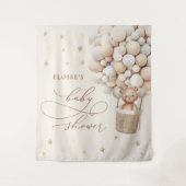 Tenture Ours en peluche ballon neutre à peine attendre Bab (Devant)