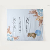 Tenture Ours en peluche pour baby shower garçon herbe de p (Devant (Horizontal))