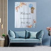 Tenture Ours en peluche pour shower bébé garçon herbe de p