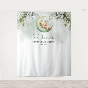Tenture Ours en peluche vert de Boho eucalyptus neutre