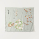 Tenture Ours en peluche vert neutre Oh Bébé Ballons (Devant (Horizontal))