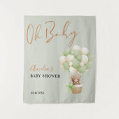 Tenture Ours en peluche vert neutre Oh Bébé Ballons (Devant)