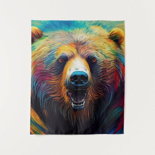 Tenture Ours Grizzly Animal Discovery Aventure Nature Pla (Devant)