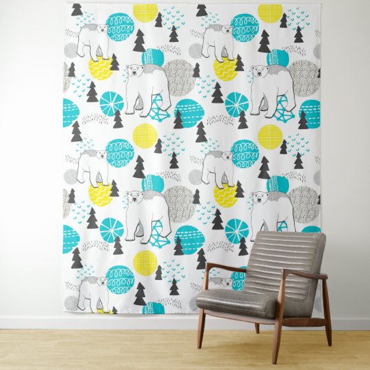 Tenture Ours polaire (En situation)