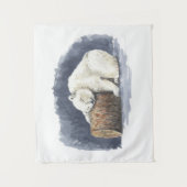 Tenture Ours polaire dormant, aquarelle (Devant)