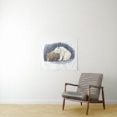 Tenture Ours polaire dormant, aquarelle (En situation (horizontale))