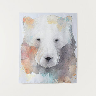 Tenture Ours polaire Nature animale sauvage Aquarelle Art