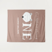 Tenture Ours polaire un animal mignon premier anniversaire (Devant (Horizontal))