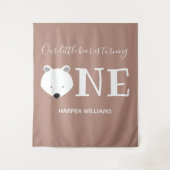 Tenture Ours polaire un animal mignon premier anniversaire (Devant)