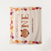 Tenture Ours qui fête son premier anniversaire d'automne A (Devant)