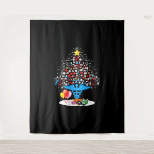 Tenture Outils Médicales Arbre de Noël Funny Nurse Noël