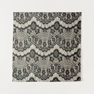 Tenture Ouvrage en dentelle de tissu. Ornement floral en