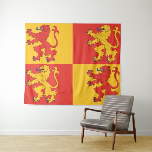 Tenture Owain Glyndescalr's Banner/Welsh Flag/Wales (En situation (horizontale))