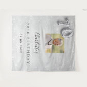 Tenture Pailleté de photo argentée pour un 70e anniversair (Devant (Horizontal))