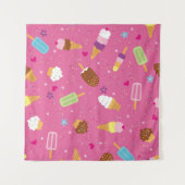 Tenture Paillettes, cupcakes, crème glacée et sucettes épa (Devant (Horizontal))