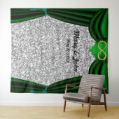 Tenture Paillettes d'argent Rideau vert infini or (En situation (horizontale))
