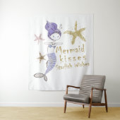 Tenture Paillettes de doré violet Sirène Vœux Baisers d'ét (En situation)