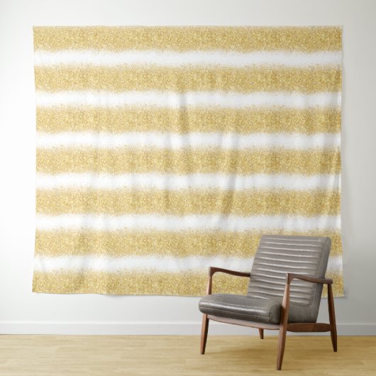 Tenture Paillettes de luxe blanc or (En situation (horizontale))