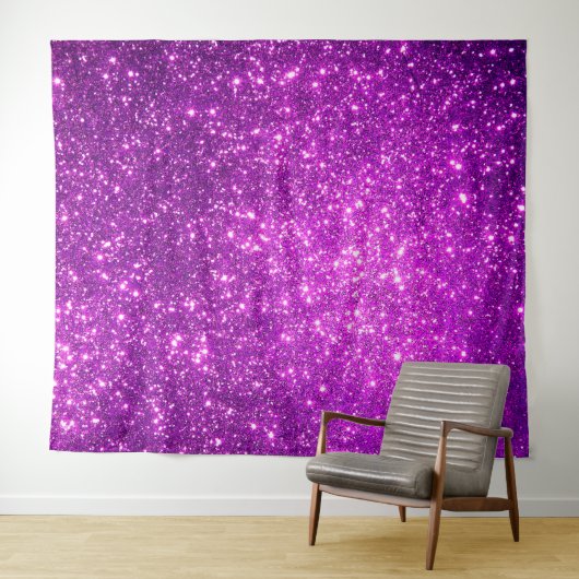 Tenture Paillettes de luxe violet or (En situation (horizontale))