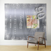 Tenture Paillettes de photo argentées pour les 90 ans de b (En situation (horizontale))