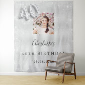 Tenture Paillettes de photo argentées pour un 40e annivers (En situation)