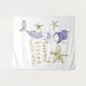 Tenture Paillettes d'or violettes Sirène Vœux Baisers d'ét (Devant (Horizontal))